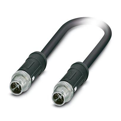 1415598 Phoenix ContactNBC, 5m Cat6a, Black M12 to Male M12 Male Shielded, Terminated Polyethylene Sheath
