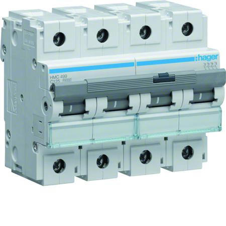 HMC499 Hager HMC MCB, 4P, 125A, 400V AC, 15 Breaking Capacity