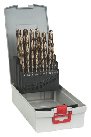 2608587018 Bosch 25-Piece Twist Drill Bit Set for Metal, 13mm Max, 1mm Min, HSS-Co Bits