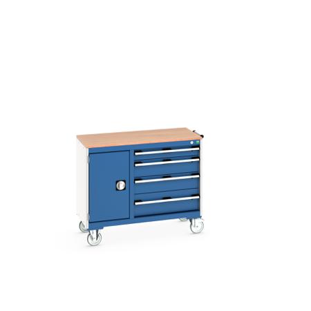 41006010-11V Bott 1 Door, 4 Drawer Sheet Steel Floor Standing Storage Cabinet, 1050 X 525 X 890mm