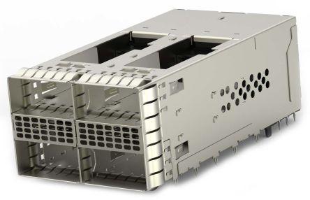 2299870-4 TE Connectivity ZQSFP Series 38 Way 4 Port Female Straight Cage Assembly 0.8mm Pitch Solder Termination