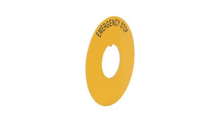 LWE16300 BACO Legend Plate for Use with Emergency Stop, Emergency Stop, Stop