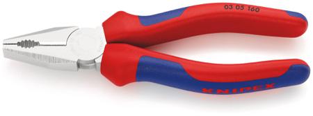 03 05 160 Knipex Combination Pliers, 170 mm Overall, Straight Tip