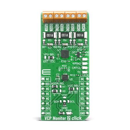 MIKROE-4126 MikroElektronika VCP Monitor 2 Click Voltage Measurement for INA3221-Q1 for ECU