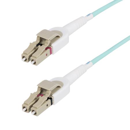 450FBLCLC5SW StarTech.com LC to LC Duplex Multi Mode OM4 Fibre Optic Cable, Light Blue, 5m