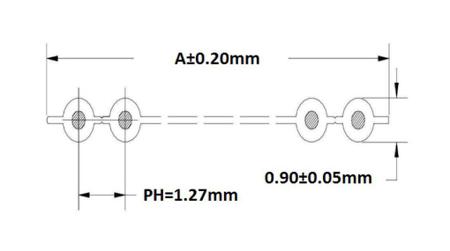 RND-475-00726 Flat Ribbon Cable,1.27mm,40x0.08mm²,Unsh