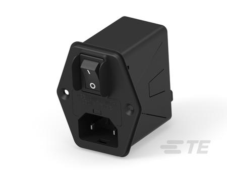 3HPEGS1-NG TE Connectivity 3A, 120 → 250 V ac Male Vertical Mount IEC Inlet Filter 2 Pole , Faston 1 Fuse
