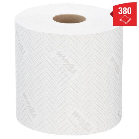 7303 WYPALL WypAll L20 General Clean () White Paper Industrial Wiping Roll, 2-Ply, 380 Sheets