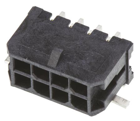 43045-0810 Molex Micro-Fit 3.0 Series Right Angle Surface PCB Header, 8 Contact(s), 3 mm Pitch, 2 Row, Shrouded