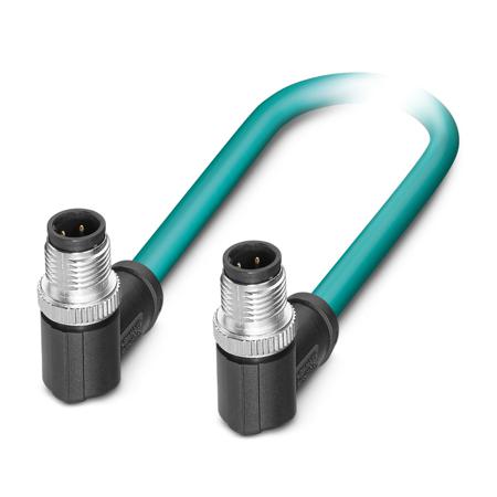 1442734 Phoenix Contact1080736, 5m Cat6a, Light Blue M12 to, Shielded Shielded, Terminated Polyurethane Sheath