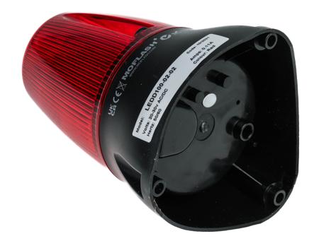 LEDD100-02-02 LED, Flashing Beacon LEDD100 Series, Red, Surface Mount, Wall Mount, 20 → 30 V ac/dc