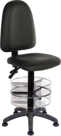 625-815 RS PRO Black Plastic Drafting Chair, 100 Weight Capacity