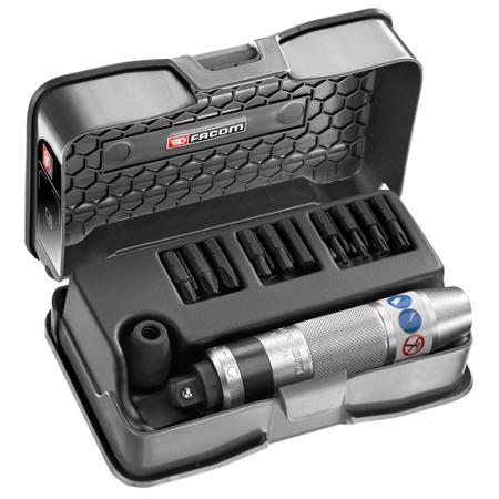 NS.260PB Facom Impact Screwdriver Driver 16 Pieces, Hexagon, Phillips, Pozidriv, Torx