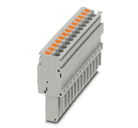 3209989 Phoenix Contact  44329, PP-H 2 Series Grey, 4mm², Push In Termination