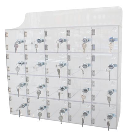 284-5211 RS PRO 20 Door PMMA Transparent Locker, 420 mm x 525 mm x 180mm