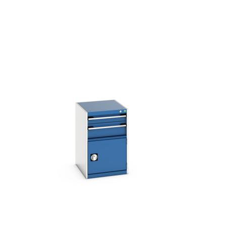 40018031-11V Bott 1 Door, 2 Drawer Sheet Steel Floor Standing Storage Cabinet, 525 X 650 X 800mm