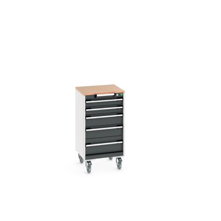 40402139-19V Bott, 5 Drawer Sheet Steel Floor Standing Storage Cabinet, 525 X 525 X 990mm