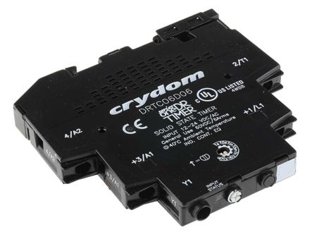 DRTC06D06 Sensata Crydom SeriesOneDR Series DIN Rail Mount Timer Relay, 12 → 24V ac/dc, 2-Contact, 0.1 s → 100h,