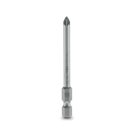 1212603 Phoenix Contact Pozidriv Driver Bit, PZ 1 x 70 mm Tip, 1/4 in Drive, Pozidriv Drive, 70 mm Overall