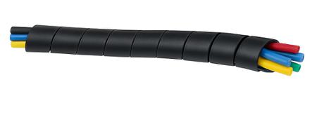 hps-ps1617bk E-Pro Black Panel Spiral  16mm ID 17mm OD Flexible Helical Cable Wrap with Slit