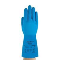 87029090 Ansell Blue Nylon Extra Grip, Good Dexterity Work Gloves, Size 9, Natural Rubber Coating