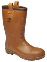 FW13200-Sz9 Dickies Groundwater Safety Boots - UK 9, Steel Toe Cap, Brown