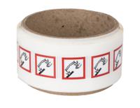 RS PRO Black/Red/White Vinyl Polyester Safety Labels 21 mm x 21mm