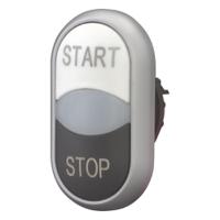 216708-M22-DDL-WS-GB1-GB0 Eaton Extended Black, White Push Button - Momentary, M22 Series, 22mm Cutout, Double