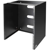 WALLMNT12 12U Server Rack With Steel 2-Post Frame in Black