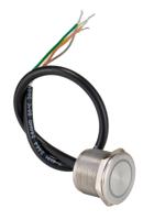 MPZI022/F/D1/24 Bulgin Illuminated Piezo Switch, Momentary, IP68, IP69K, Wire Lead, 1 A @ 24 V dc, -40 → +85°C Grey