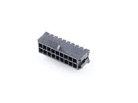 43045-1821 Molex MICRO-FIT 3.0 Series, Series Number 43045, 3mm Pitch 18 Way 2 Row Shrouded Right Angle PCB Header, Through Hole
