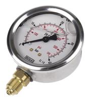 9626926 WIKA  Analogue Positive Pressure Gauge Bottom Entry 40bar, Connection Size G 1/4