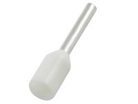 178-7291 RS PRO Insulated Crimp Bootlace Ferrule, 12mm Pin Length, 1.3mm Pin Diameter, 0.5mm² Wire Size, White