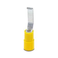 Phoenix Contact Hooked Insulated Blade terminal plug 28.5mm Blade Length, 10AWG to 12AWG, Yellow