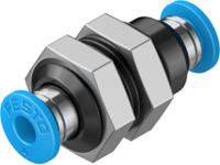 QSS-4 Festo QSS Series Bulkhead Tube-to-Tube Adaptor, Push In 4 mm to Push In 4 mm, Tube-to-Tube Connection Style, 153157