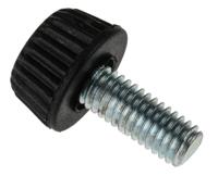 RS PRO Black Knurled Clamping Knob, M6, Threaded Hole