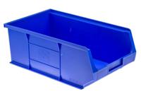 484-4107 RS Pro Blue Plastic Stackable Storage Bin, 130mm x 205mm x 350mm
