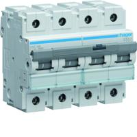 HMC490 Hager HMC MCB, 4P, 100A, 400V AC, 15 Breaking Capacity