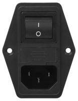 FN284-4-06 Male C14 IEC Filter Panel Mount 5 x 20mm,faston,Rated At 4A,250 V ac Operating Frequency 50 → 400Hz