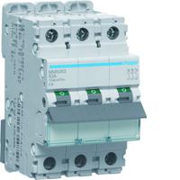 MMN363 Hager MMN MCB, 3P, 63A, 400V AC, 15 kA Breaking Capacity