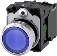 3SU1152-0AB50-1BA0 Siemens SIRIUS ACT 3SU11 Series Illuminated Push Button Complete Unit, Momentary, Panel Mount, 22mm Cutout, SPST, Blue