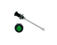 RHD-1390-F9PZG67PR  Bivar, Panel Mount Vertical LED Light Pipe, Green Round Lens