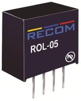 ROL-0512S Recom ROL 0.5W Isolated DC-DC Converter Through Hole, Vin 4.5 → 5.5 V dc, Vout 12V dc