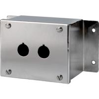 118458-M22-I2M-SS Eaton Grey Stainless Steel RMQ Titan Enclosed Push Button - 2 Hole 22mm Diameter