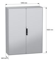 NSYSM1612402DP Schneider Electric NSYSM Series Sheet Steel General Purpose Enclosure, IP55, 1600 x 1200 x 400mm