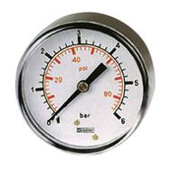 RS PRO BSP 1/8in Analogue Pressure Gauge 160psi Back Entry 50mm Outside Diameter