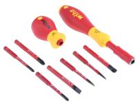 Wiha Driver Bit Set 9 Pieces, Phillips, Pozidriv, Slotted