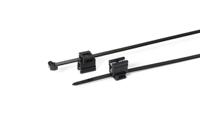 156-01154-T50ROSEC4B-PA66W-BK HellermannTyton EdgeClip Series, Black Nylon 66 Cable Tie Assemblies200mm x 4.6mm