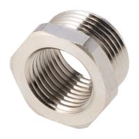 623-928 RS Pro Thread Converter Cable Conduit Fitting, Brass Nickel Plated 13mm nominal size PG13-M16