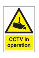 RS PRO Black, White, Yellow Polypropylene CCTV Sign, CCTV in Operation, English, Ideal to Warning the Public that CCTV